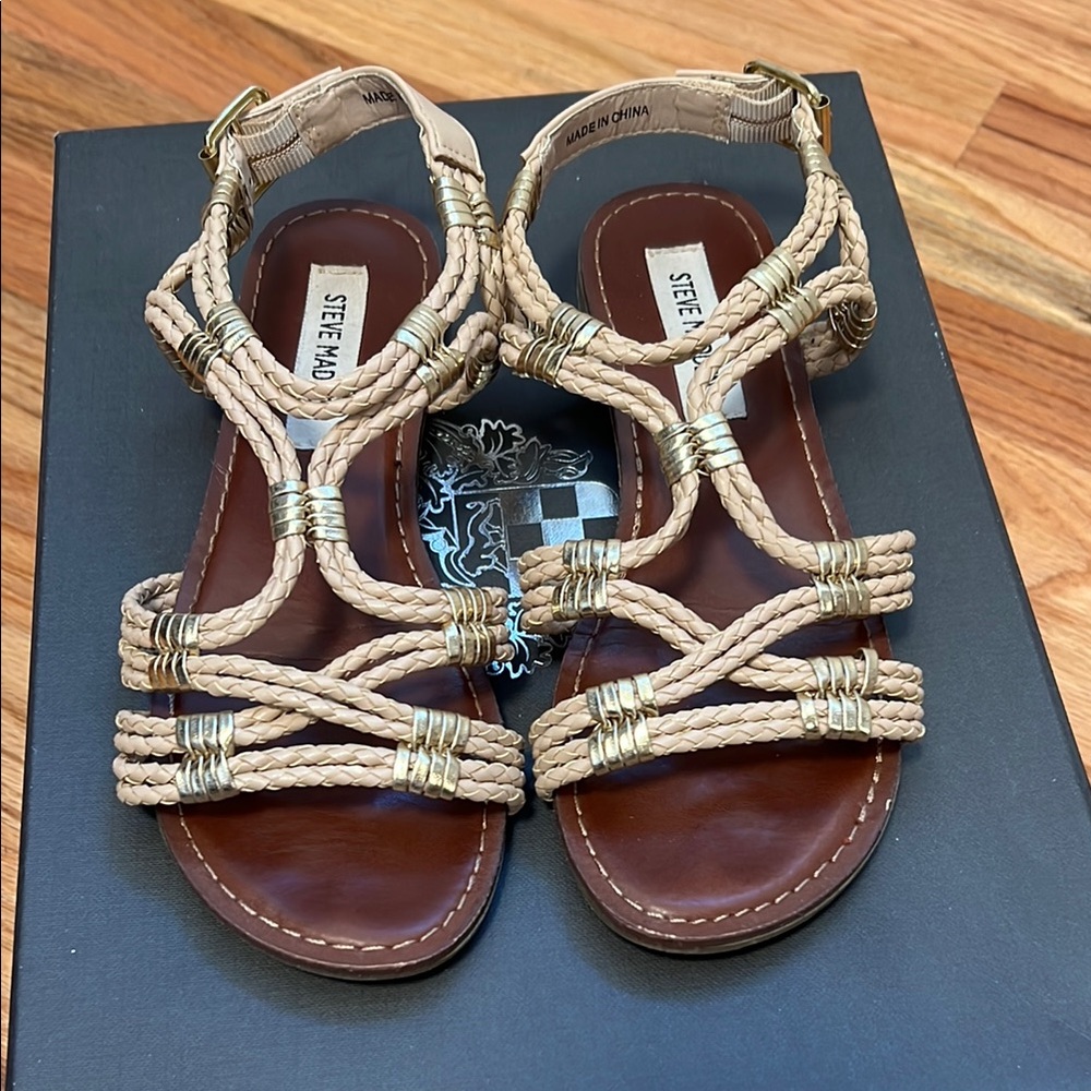 Steve Madden Tan Braided Sandals